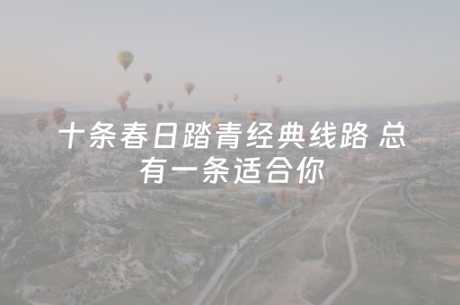 十条春日踏青经典线路 总有一条适合你