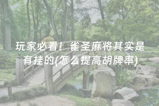玩家必看！雀圣麻将其实是有挂的(怎么提高胡牌率)