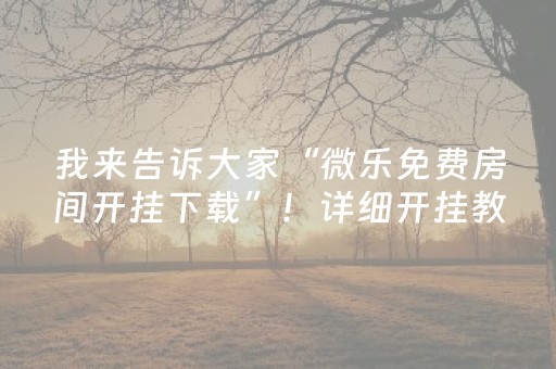 我来告诉大家“微乐免费房间开挂下载”！详细开挂教程（确实真的有挂)-抖音