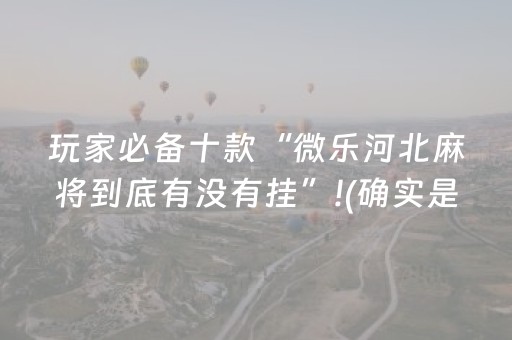 玩家必备十款“微乐河北麻将到底有没有挂”!(确实是有挂)-抖音