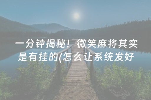 一分钟揭秘！微笑麻将其实是有挂的(怎么让系统发好牌)
