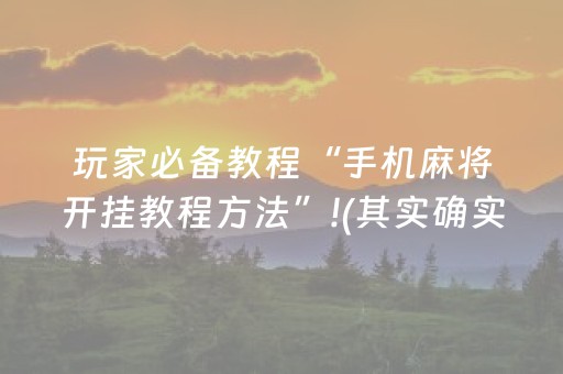 实测分享“微信小程序麻将游戏修改器（专用辅牌神器免安装）