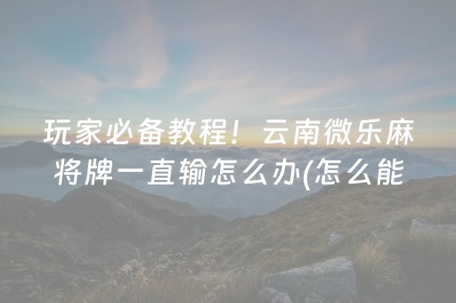 终于发现“怎么肉眼识别程序麻将机（专用辅牌神器免安装）