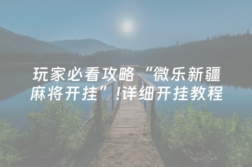 玩家必看攻略“微乐新疆麻将开挂”!详细开挂教程-抖音