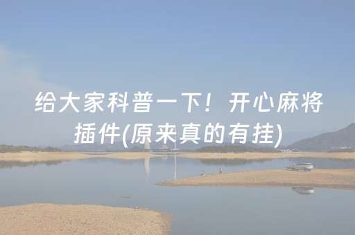给大家科普一下！开心麻将插件(原来真的有挂)