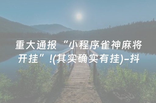重大通报“小程序雀神麻将开挂”!(其实确实有挂)-抖音
