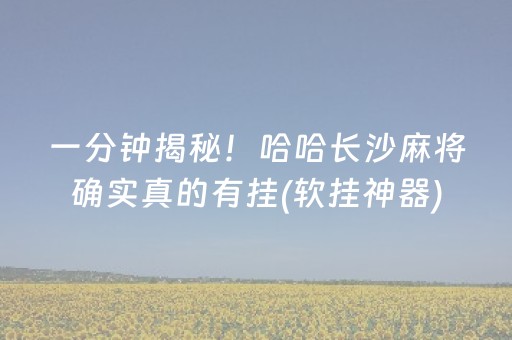 一分钟揭秘！哈哈长沙麻将确实真的有挂(软挂神器)