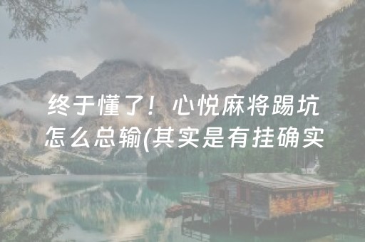 终于懂了！心悦麻将踢坑怎么总输(其实是有挂确实有挂)