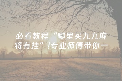 必看教程“哪里买九九麻将有挂”!专业师傅带你一起了解（详细教程）-抖音