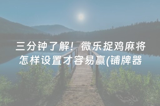 实测分享“微乐海南麻将免费专用神器（专用辅牌神器免安装）