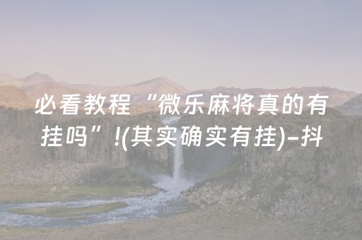 必看教程“微乐麻将真的有挂吗”!(其实确实有挂)-抖音