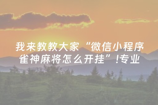 我来教大家“微乐手机麻将一直输的原因”（详细透视教程）-哔哩哔哩