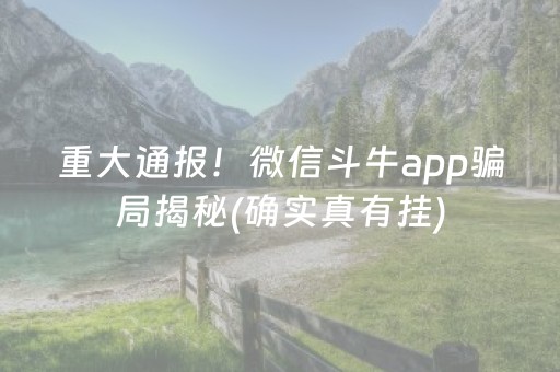 重大通报！微信斗牛app骗局揭秘(确实真有挂)