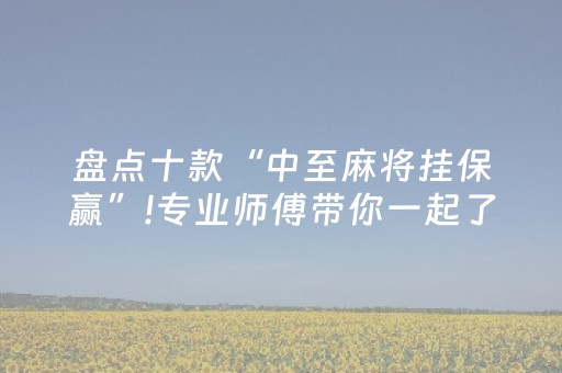 盘点十款“中至麻将挂保赢”!专业师傅带你一起了解（详细教程）-抖音