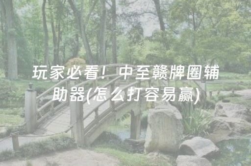 玩家必看！中至赣牌圈辅助器(怎么打容易赢)