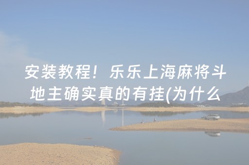 安装教程！乐乐上海麻将斗地主确实真的有挂(为什么老是输)