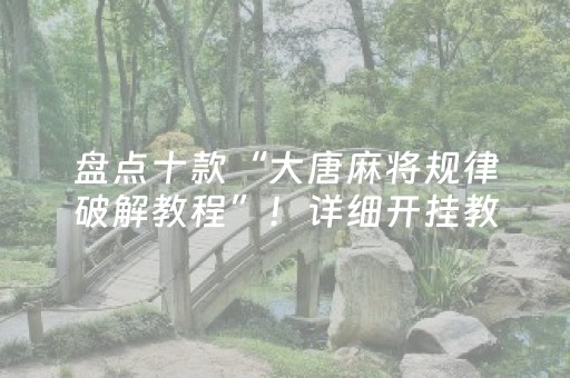 盘点十款“大唐麻将规律破解教程”！详细开挂教程（确实真的有挂)-抖音