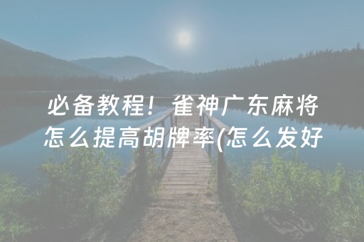 必备教程！雀神广东麻将怎么提高胡牌率(怎么发好牌)