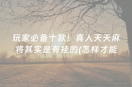 玩家必备十款！真人天天麻将其实是有挂的(怎样才能有好牌)