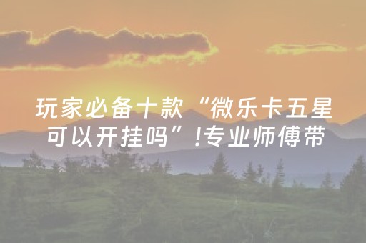 玩家必备十款“微乐卡五星可以开挂吗”!专业师傅带你一起了解（详细教程）-抖音