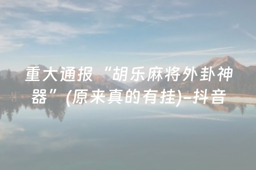 重大通报“胡乐麻将外卦神器”(原来真的有挂)-抖音