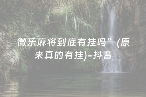 微乐麻将到底有挂吗”(原来真的有挂)-抖音