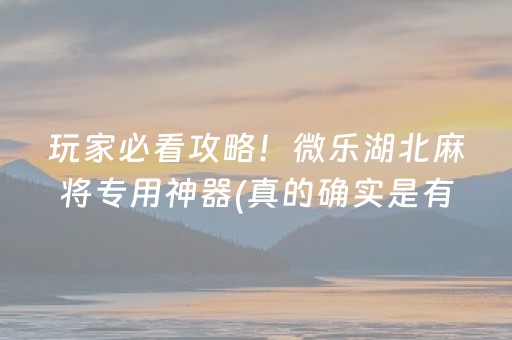玩家必看攻略！微乐湖北麻将专用神器(真的确实是有挂)