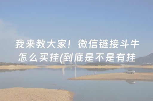 我来教大家！微信链接斗牛怎么买挂(到底是不是有挂)