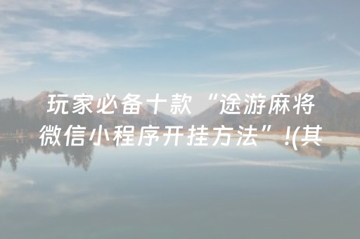 玩家必备十款“途游麻将微信小程序开挂方法”!(其实确实有挂)-抖音