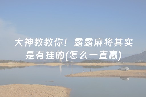 大神教教你！露露麻将其实是有挂的(怎么一直赢)
