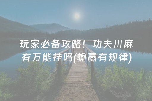 玩家必备攻略！功夫川麻有万能挂吗(输赢有规律)