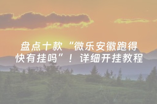 盘点十款“微乐安徽跑得快有挂吗”！详细开挂教程（确实真的有挂)-抖音