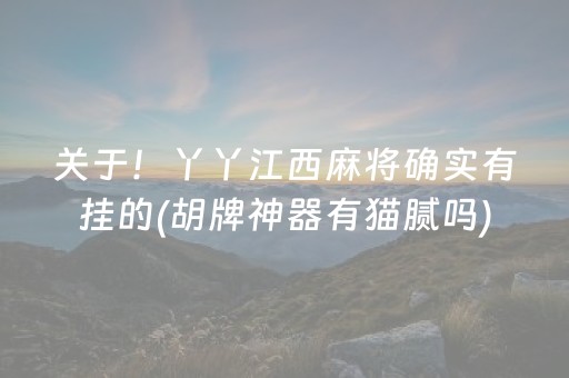 关于！丫丫江西麻将确实有挂的(胡牌神器有猫腻吗)
