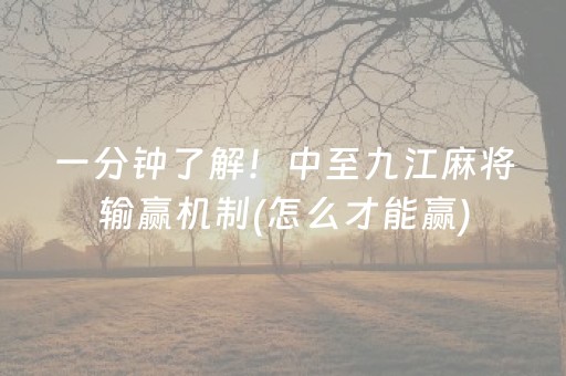 一分钟了解！中至九江麻将输赢机制(怎么才能赢)
