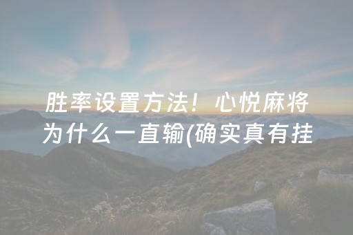 胜率设置方法“微信上微乐麻将怎么提高胜率（专用辅牌神器免安装）