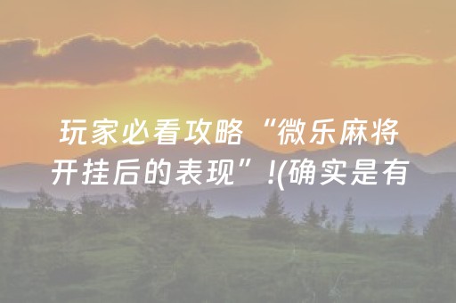 胜率设置方法“微乐麻将自建房输赢规律（专用辅牌神器免安装）