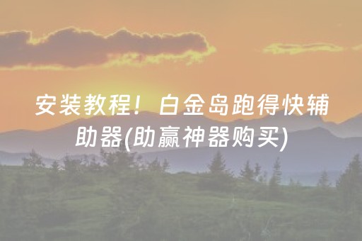必看教程“哥哥跑得快助牌软件（专用辅牌神器免安装）