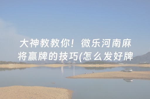 给玩家盘点十款“微信小程序微乐龙江麻将有什么规律”（自建房怎么拿好牌)