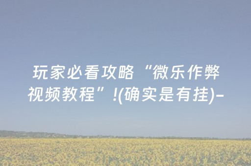 玩家必看攻略“微乐作弊视频教程”!(确实是有挂)-抖音