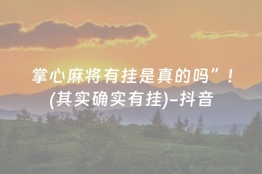 掌心麻将有挂是真的吗”!(其实确实有挂)-抖音