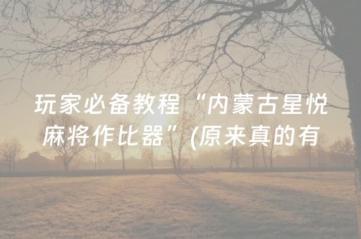 玩家必备教程“内蒙古星悦麻将作比器”(原来真的有挂)-抖音