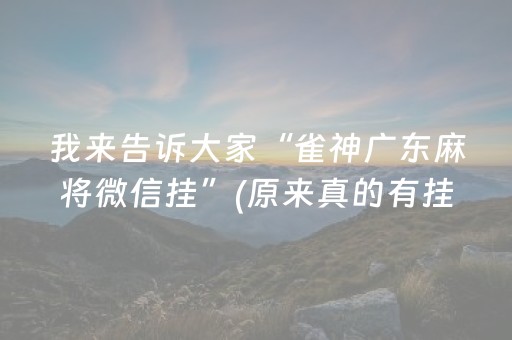 我来告诉大家“雀神广东麻将微信挂”(原来真的有挂)-抖音