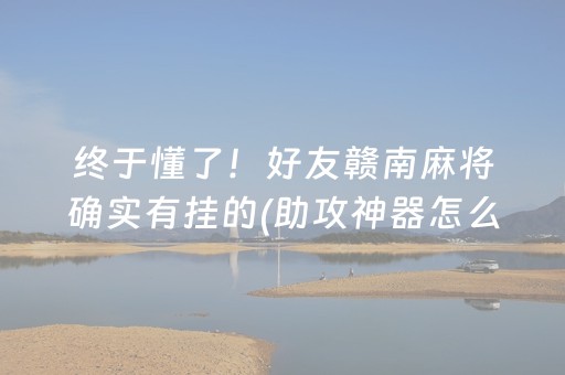 终于懂了！好友赣南麻将确实有挂的(助攻神器怎么才会赢)