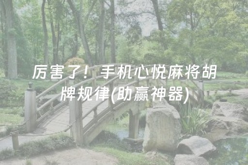 厉害了！手机心悦麻将胡牌规律(助赢神器)
