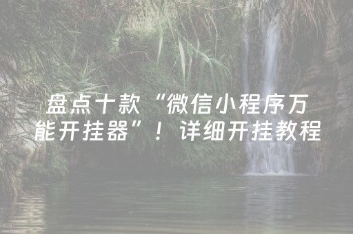 盘点十款“微信小程序万能开挂器”！详细开挂教程（确实真的有挂)-抖音