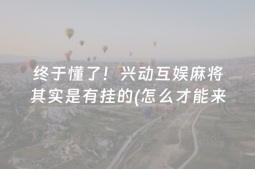 终于懂了！兴动互娱麻将其实是有挂的(怎么才能来好牌)