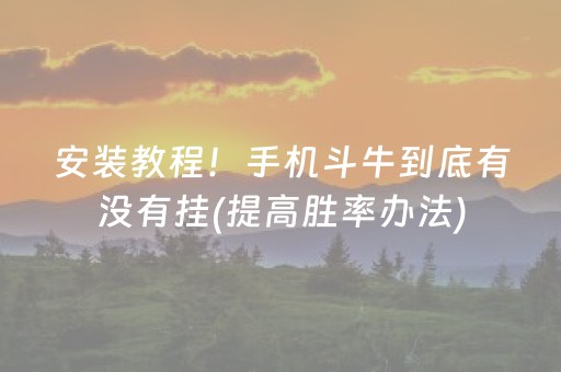 安装教程！手机斗牛到底有没有挂(提高胜率办法)