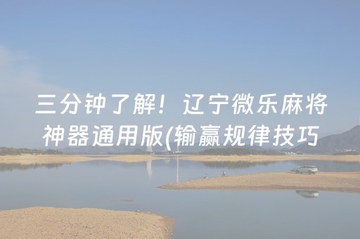 三分钟了解！辽宁微乐麻将神器通用版(输赢规律技巧)