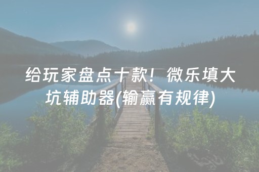 给玩家盘点十款！微乐填大坑辅助器(输赢有规律)