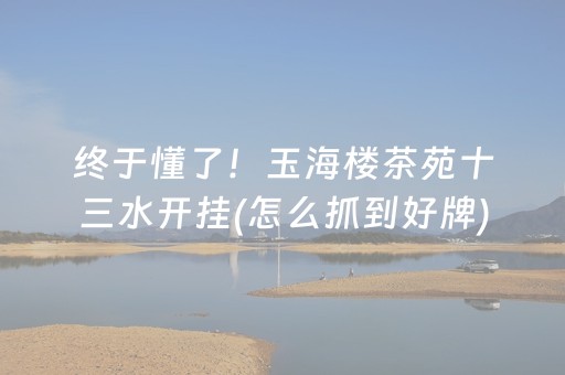 终于懂了！玉海楼茶苑十三水开挂(怎么抓到好牌)